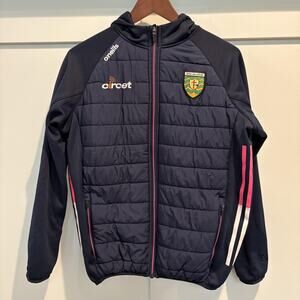 Donegal Puffer Jacket Youth Age 13 Navy Pink GAA Gaelic Football Full Zip Soccer